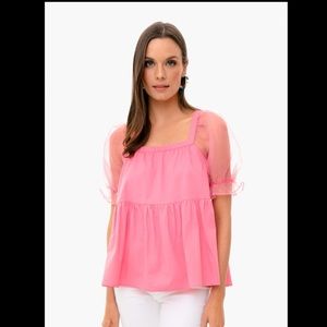 Tuckernuck Pomander Place Pink Tinsley Top, size small